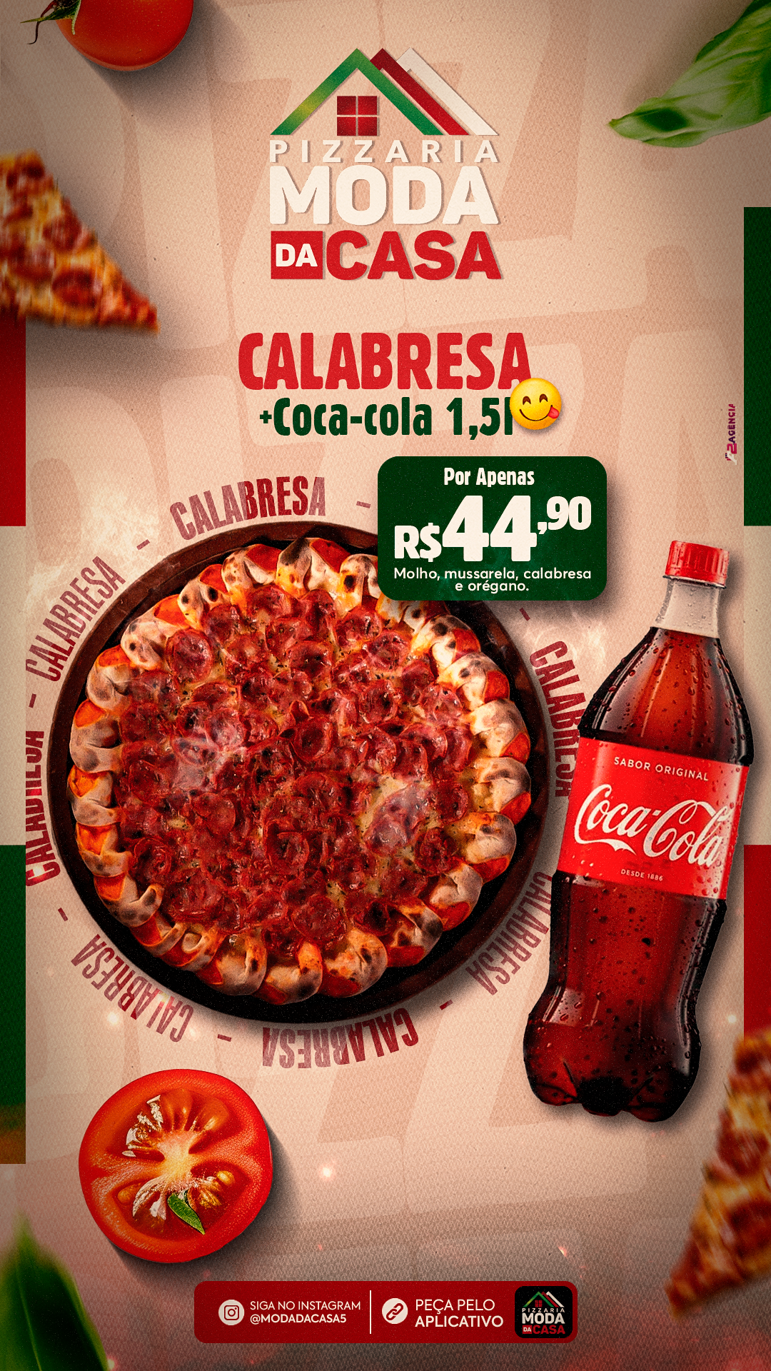 Flyer Promoção Pizza de Calabresa